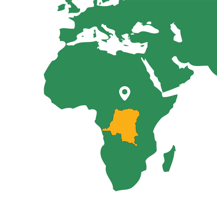 image RDC transparente sur la carte du monde - Action Preserve